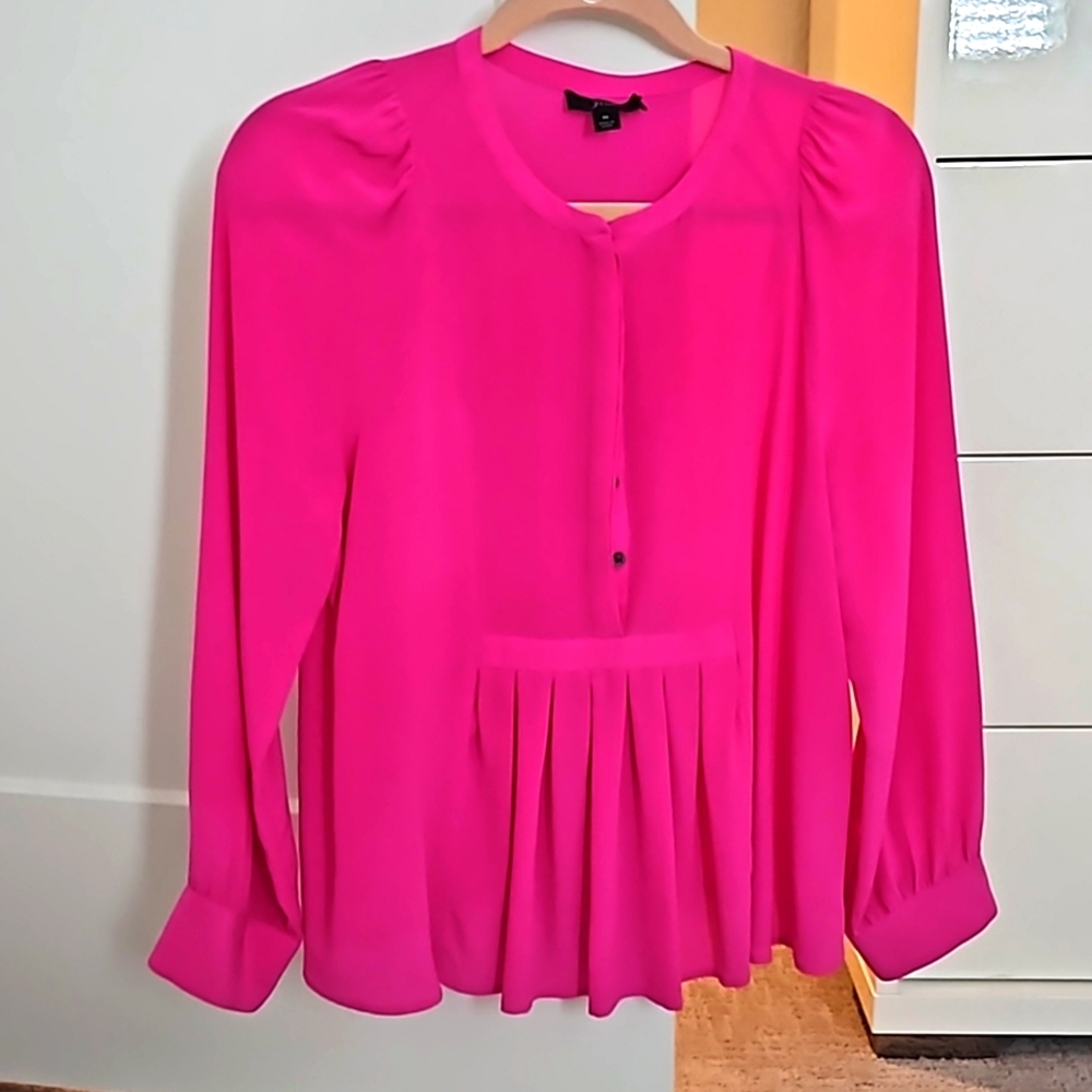 100% Silk Blouse In Fuchsia Color - image 1